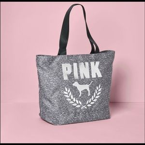 VS pink tote bag with zipper